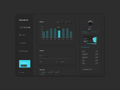 Bank concept dark bank bank app dark dark mode design figma minimal ui ui design uichallenge uidesign web webdesign