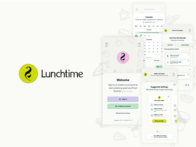 Lunchtime app design animation branding catering design food motion motion graphics ui ux webdesign