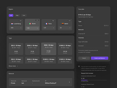 Creation settings - Dark UI 🌚 country create dark table ui ux