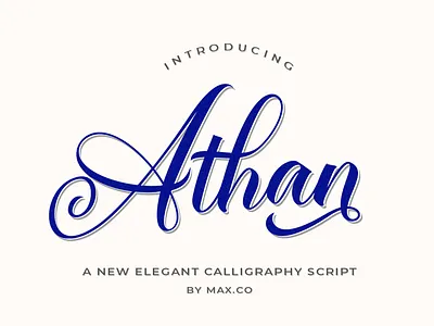 Athan Script branding calligraphy card design elegant elegant calligraphy elegant font font graphic design illustration logo logotype pretty script ui vintage wedding