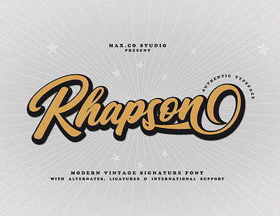 Rhapson Script 3d animation bold branding card display elegant family font fonts graphic design groovy logo logodesign logotype motion graphics retro retro font script vintage vintage font