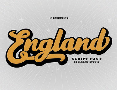 England Script baseball bold branding card design elegant font graphic design groovy illustration logo logotype motion graphics poster retro script ui vintage vintage font wedding