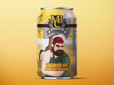 Midland Brewing beer label graphic design illustration package design