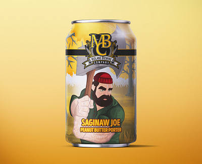 Midland Brewing beer label graphic design illustration package design