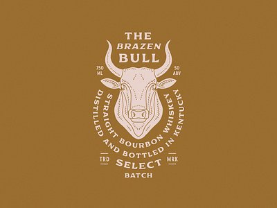 The Brazen Bull badge branding brazen bull illustration logo design packaging texture type lockup typography vintage whiskey