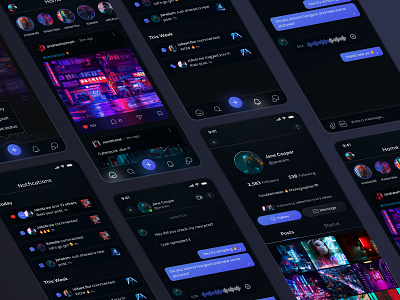 Social Media App app app design app ui dark dark mode design echo echo design echodesign mobile design mobile ui social social app social media ui ui concept ui design uiux user interface ux design