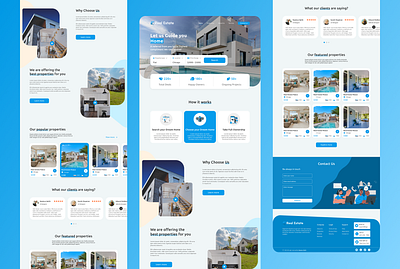 Real Estate - Real Estate Website Landing Page design dribbble home illustration landing page logo nsakibux real estate ui ui design vector