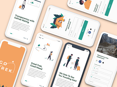 On-boarding Screens UI app design design illustration travel ui uiux ux ux design