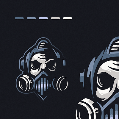 Gas Mask Skull Mascot Logo design detailed drawing esports logo gas mask illustration logo skull vector