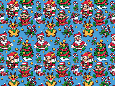 Xmas Pattern candy pattern character design design elf pattern graphic design illustration logo logo design nutcracker pattern pattern reindeer pattern santa pattern stock pattern sugar cane pattern tree pattern vector xmas xmas pattern xmas stockings pattern xmas tree pattern