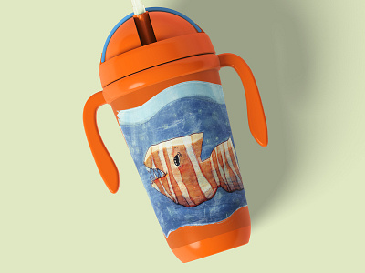 malouli.Art & kids design "happy fish" design graphic design illustration shirt design