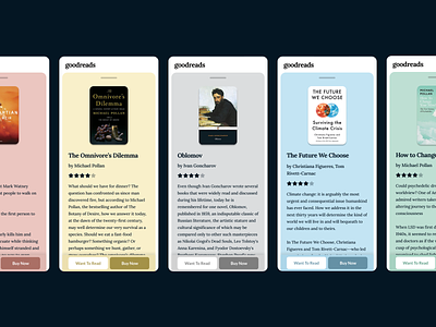 Goodreads: Book Cards app app design design goodreads ios mobile ui ux