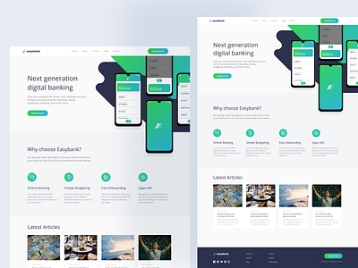 Easy Banking Landing Page bank website banking banking website clean cleanui design easy bank easy banking fintech website frontend landing page minimalist saving website ui user interface web web ui webpage website