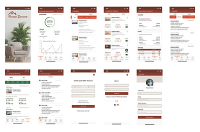 Vendor app (Furniture) design figma illustrator prototype ui user interface ux