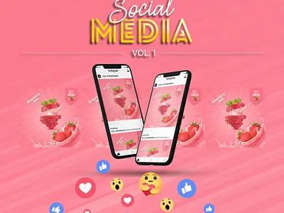 Strawberry Juice Instagram Post Design PSD bakupgraphic branding business chand frame fresh graphic illustration instagram juice media mobile modern photography psd psdfree social stories story template
