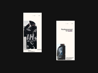 Exploration 1—22 branding clean clothes concept design editorial elegant exploration fashion grotesk italic layout magazine mobile simple type typography ui ux whitespace