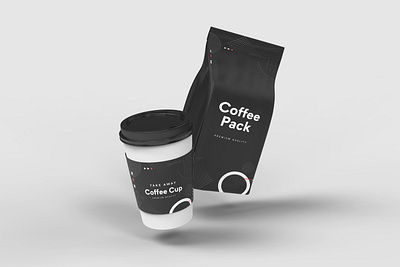 Take Away Coffee Cup Mockup With Coffee Pack 3d animation app branding design graphic graphic design illustration logo ui