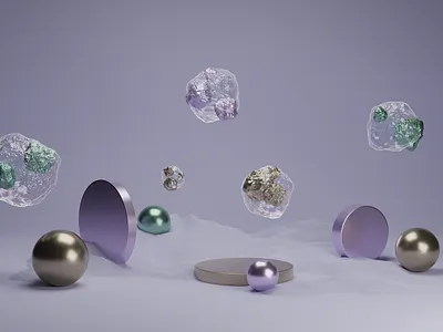 Scene 4 3d abstract blender branding bubble metal render scene