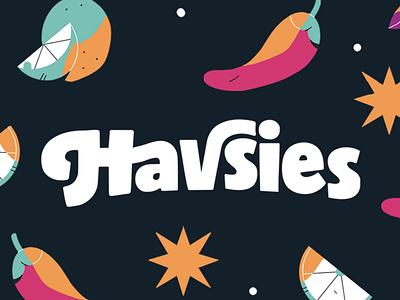 Havsies logo branding design illustration logo popcorn typography