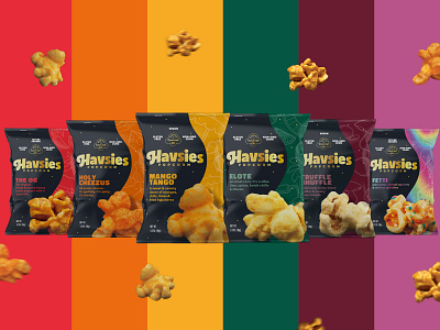 Flavors brand branding package popcorn