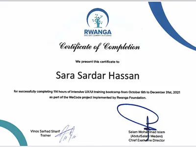 Certificate of completion UX/UI design bootcamp design illustration ui ux