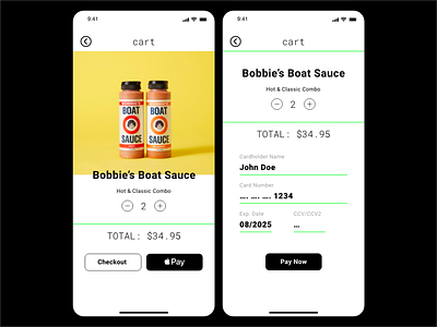 DailyUI #2 Checkout apple pay checkout dailyui food hot hot sauce