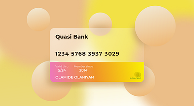 Bank card for Quasi Bank branding design ui