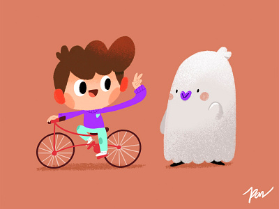 Cool cartoon character cool cute design ghost illustration sketch