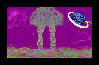 New Beginnings Among the End animation colorful colors design fantasy galaxy girl graphic design graphics illustration legs planets purple saturn science fiction skirt space universe woman women