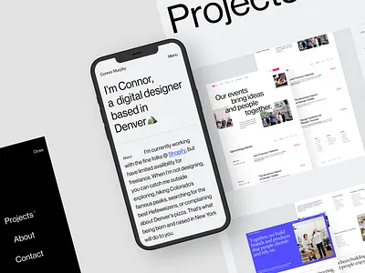 Connor Murphy - Portfolio '22 animation clean editorial mobile modern portfolio typography web design website