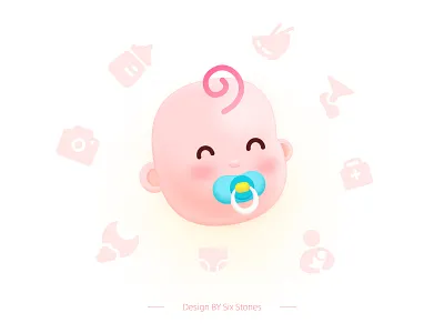 Baby Log: Newborn Tracker ios 可爱的 喂奶 图像 女性 奶嘴 妈妈 婴儿 孕 孩子 小的 尿布 干净的 应用程序 开心 新生 标志 粉色 记录 身份