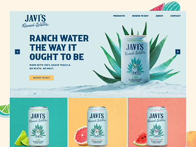 Javi's Ranch Water agave drinks french bulldog ranch water shopify tequila web design website