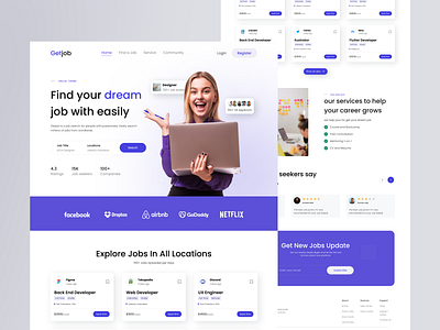 Getjob - Landing Page design getjob landing page job job finder landingpage occupation ui ux website