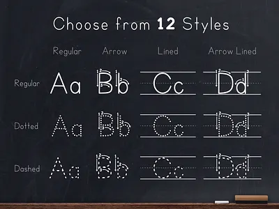 Teaching Print - 12 Styles of Tracing Fonts for Kindergarten custom teaching resources font design font family kids kindergarten kindergarten activities kindergarten ideas kindergarten writing pre k pre k writing ideas primary font teachers teachers pay teachers teaching teaching font teaching print teaching print font tpt tracing font typography
