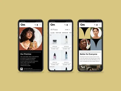 Om Website design e commerce skin skin care ui uiux ux web design