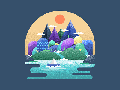 Mountain Landscape design flat design graphic design icon illustration landscape logo mountain texture vector