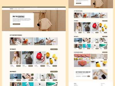 ESSENTIALS E-Commerce (Shopify) Web Design alcohol design ecommerce essentials face mask minimalist philippines products shopify uiux web design