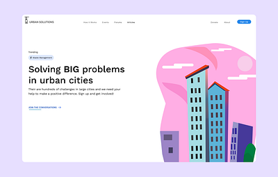 Home Screen | City problems need people coming together app design branding city problems cityscape design figma graphic design homepage illustration illustrator issues problemspotter product design prototype solving problems uidesign uxdesign visual design web webapp