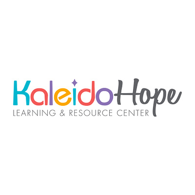 KaleidoHope Logo branding colorful design educatoin logo mid century modern playful typography vector