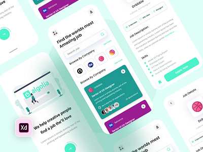Job Finder App UI 3d animation app branding design graphic design illustration job finder new app logo ui ux