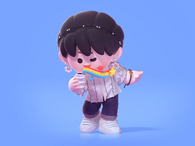 我去追星了 c4d cartoon