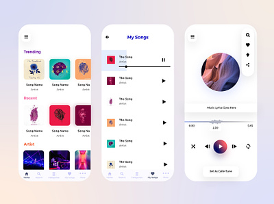 Music App UI/UX application design designer india interface lalit music ui ux promo screen startup ui ui designer ui visual designer ux web
