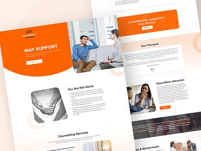 Therapy Web UI Design branding counsel service creative design design mental health online counsil product design therapist therapy website ui uiux web ui