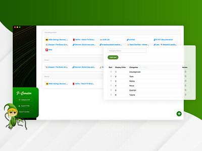 F-Curator - Bookmark(favorites) Manager App app application development electron frontend mac ui ux webapp windows