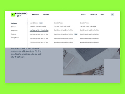 Kommando Tech Navigation branding horizontal navigation logo navigation navigation bar ui ui design ux ux design
