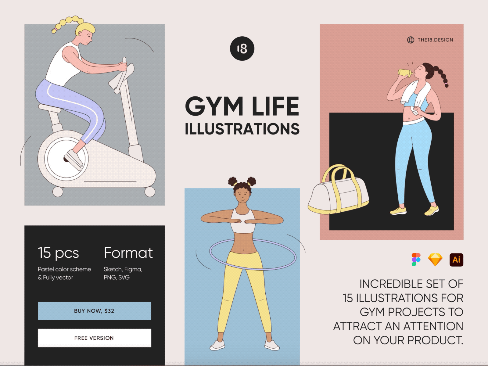 GYM LIFE Illustrations 18design acrobatic clean clean ui crossfit fitnes gym gym girl gym life illustration minimalism sport sport 2022 sport girl sports stylish trendy ui uidesign yoga