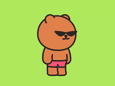 A little hot and breathable透透气 ae animation bear breathable character illustration motion underpants