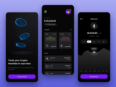 Crypto Trading App | Cryptocurrency Wallet balance bitcoin blockchain creative crypto cryptocurrency design earning fintech iosapp mobile mobile design mobileapp payment savings trading uiux ux vector wallet