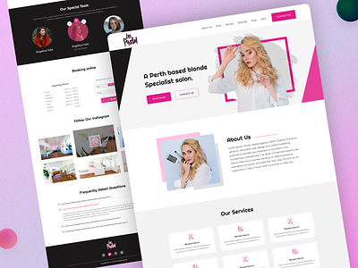 Los Pastel - Beauty Saloon Landing Page about us agency landing page barbar web design beauty saloon web design beauty saloon website faq section header landing page our team saloon web design services ui ux design uiuxdesign web design women saloon landing page