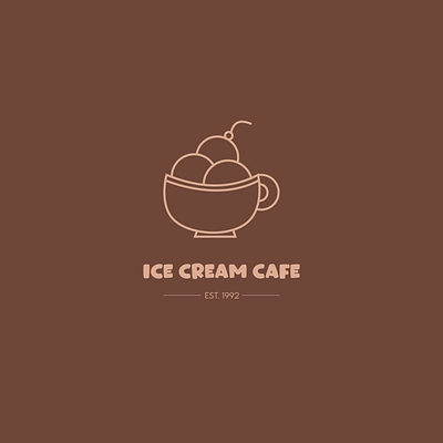 Ice Cream Cafe Logo (Coffee colors) adobe adobe illustrator branding coffee ice cream cafe design ice cream brand ice cream cafe illustrator logo